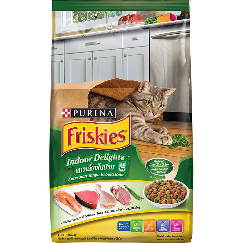 FRISKIES Indoor Delights  ฟริสกี้ส์ อินดอร์ ดีไลท์ สูตรควบคุมก้อนขน